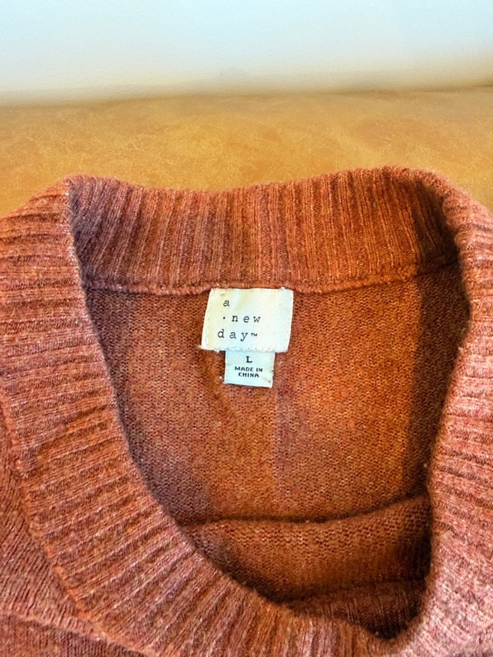 a new day Women's Rust-Orange Turtleneck Sweater
